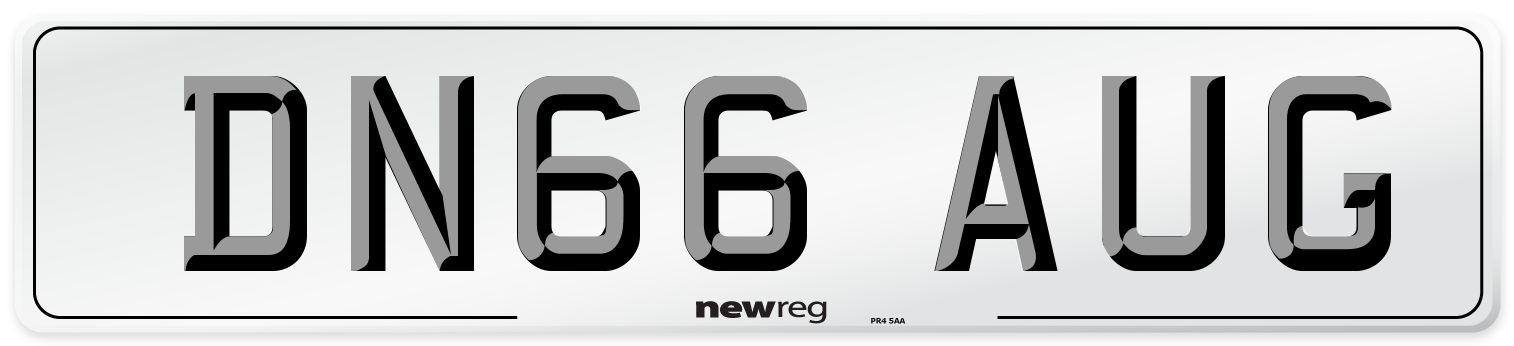 DN66 AUG Number Plate from New Reg